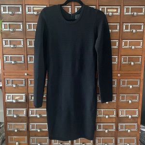 Black Knit Bandage Dress Size Small Line the Label